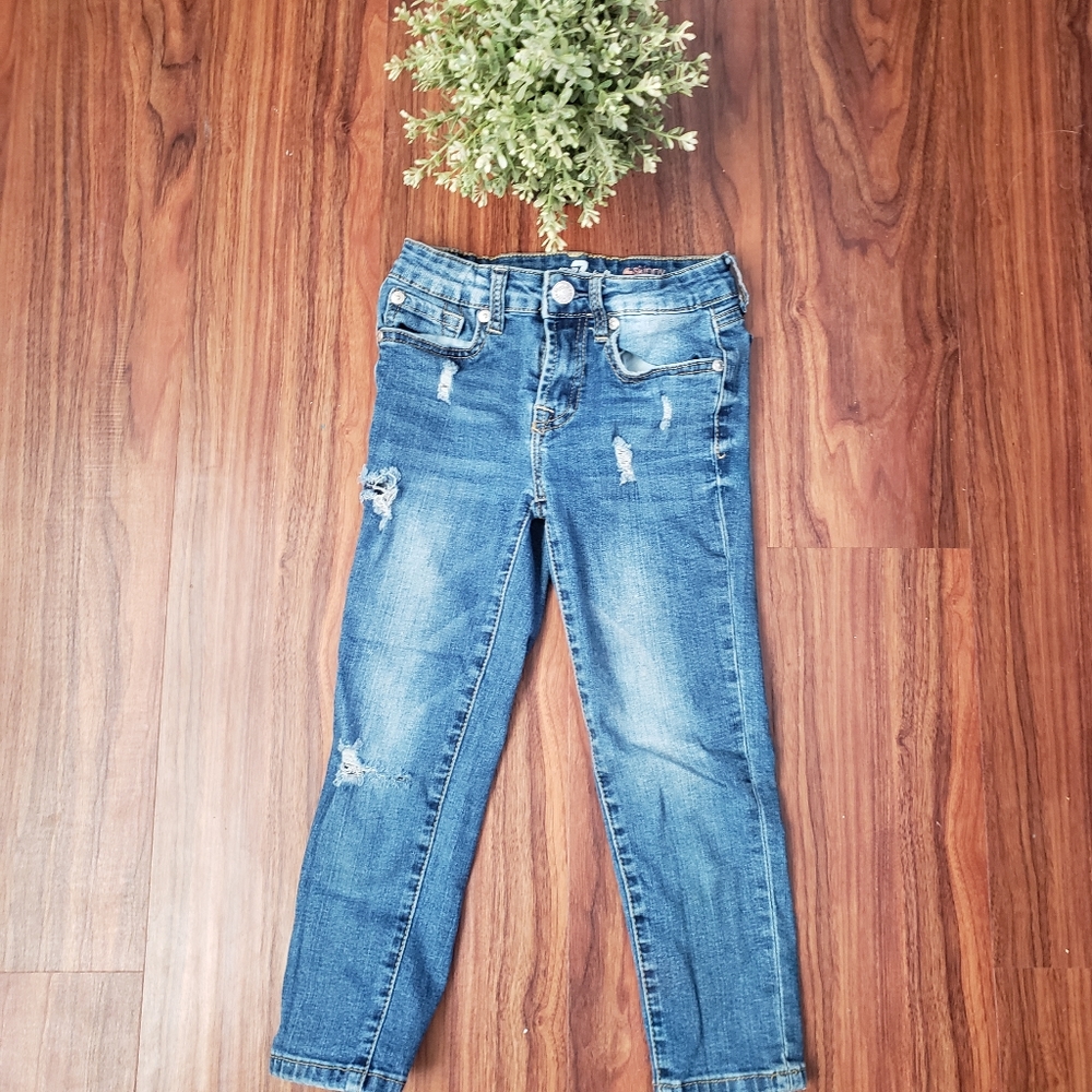 7 For All Man Kind distressed girls jeans
